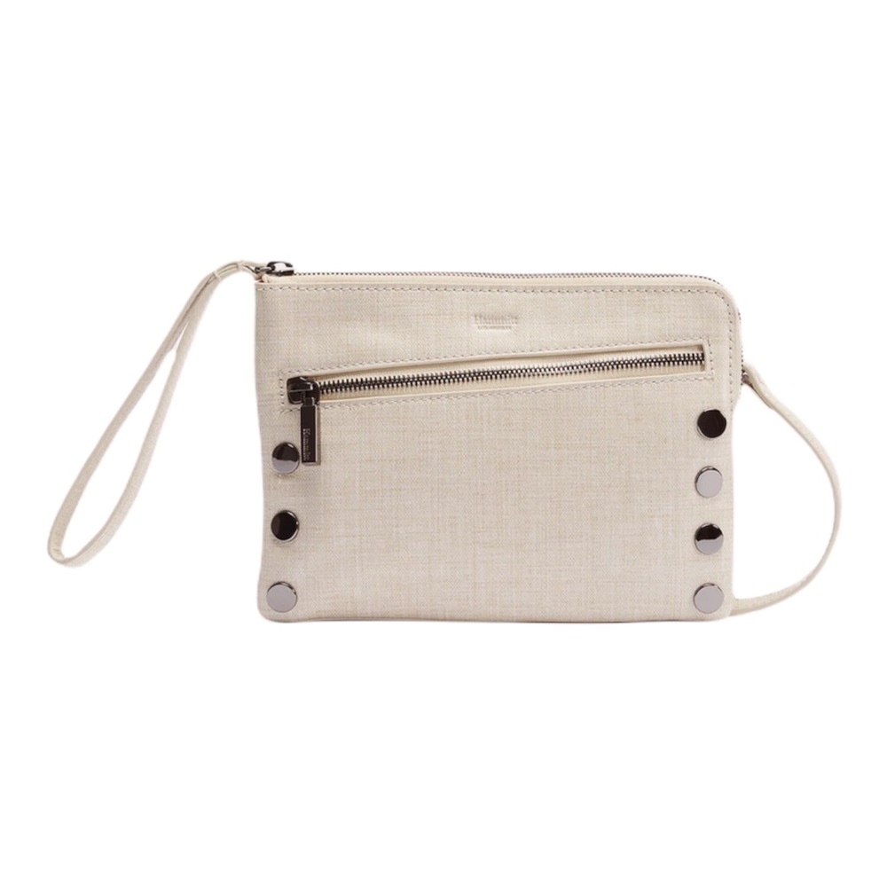 Hammitt Nash Small Leather Semolina Cream Wristlet Crossbody Bag